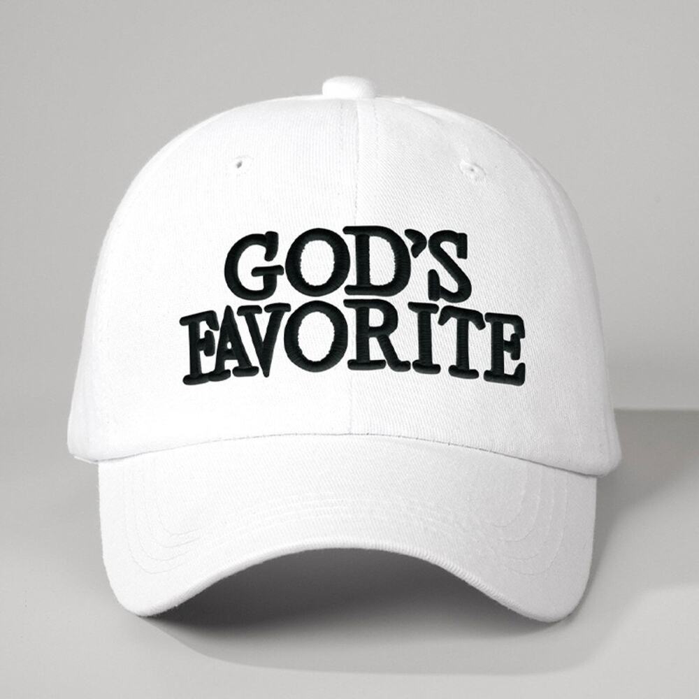 God’s Favorite White Embroidered Adjustable Baseball Cap Hat NWOT